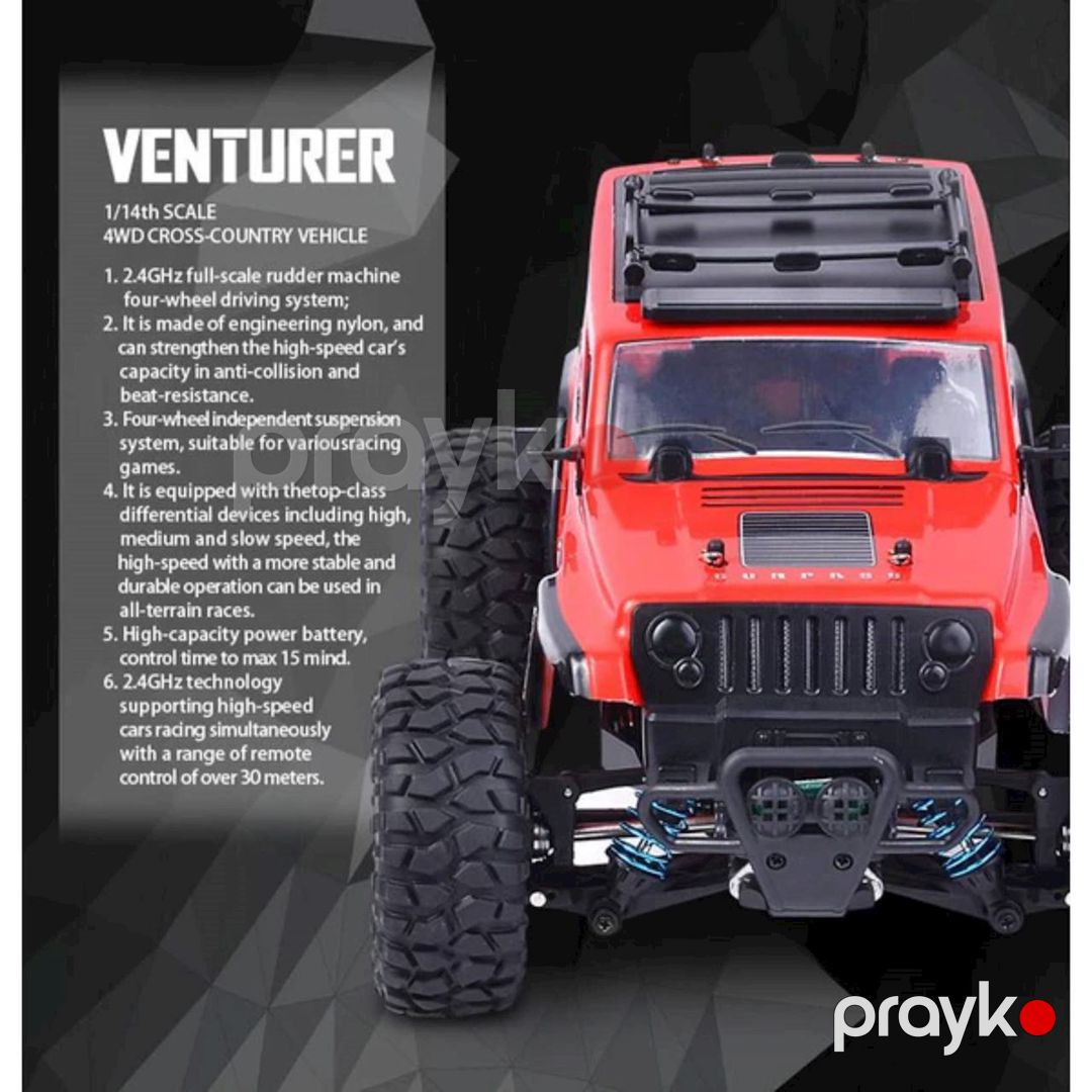Radio ilə idarə olunan maşın Venturer 4WD 197, qırmızı — Mallar, Bakı (3)