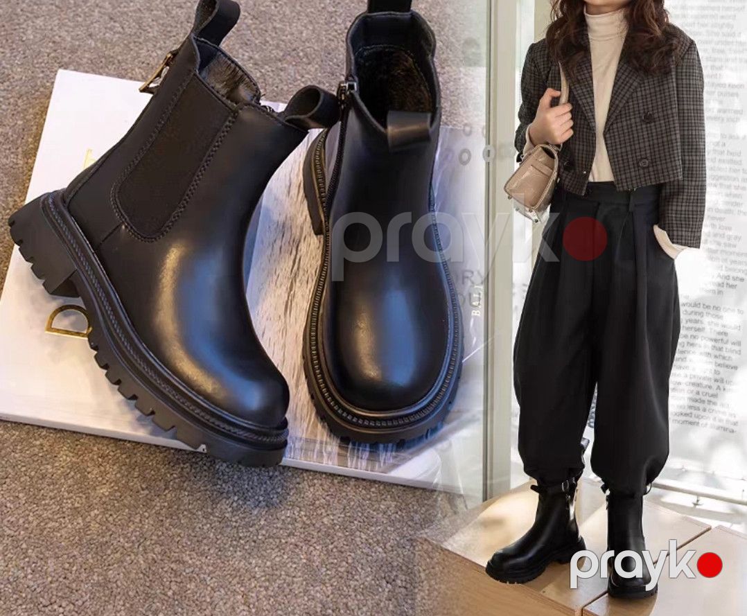Qızlar üçün qısa botlar MK9625, qara, süni dəri, ölçü 30 — Mallar, Bakı (2)