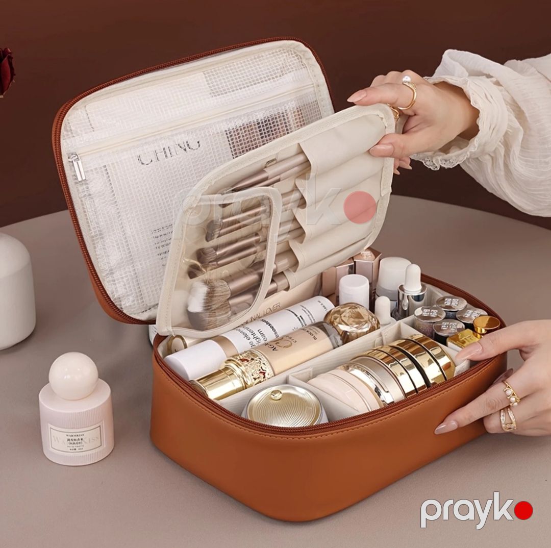 Kosmetik çanta orqanayzer,süni dəri,24x17x9 sm,qəhvəyi — Mallar, Bakı (2)