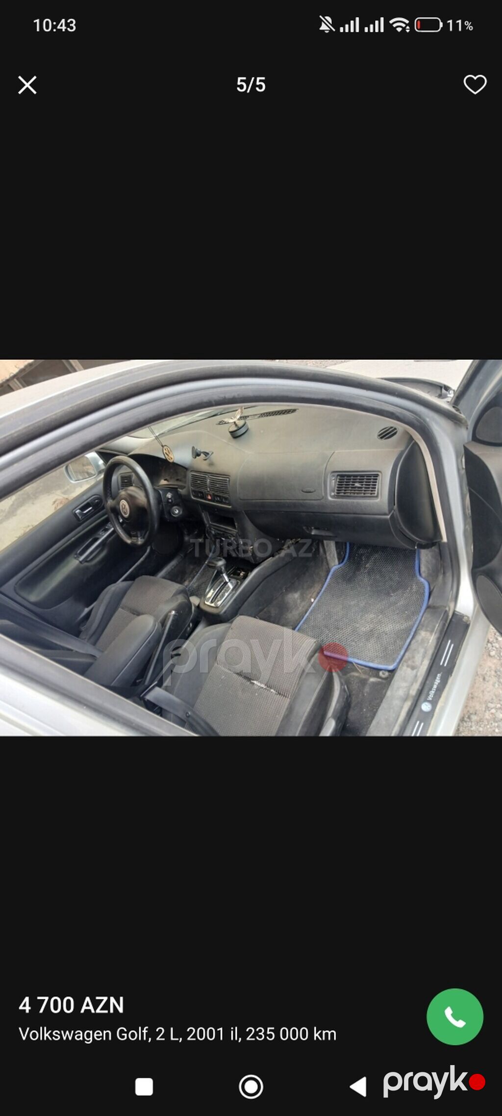 Volkswagen Golf: 2 l 2001 il Hetçbek 99-GN-685 — Avtomobillər, Bakı (5)