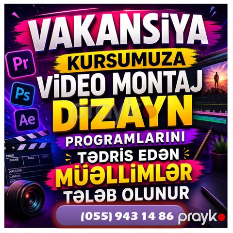 Kursda işləməsi üçün Qrafik Dizayn müəllimləri tələb olunur sərbəst qrafikli iş — Bakı