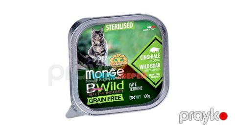 Qısırlaşdırılmış pişiklər üçün paştet Monge Bwild 12904, çöldonuzu dadı ilə, 100 q — Bakı