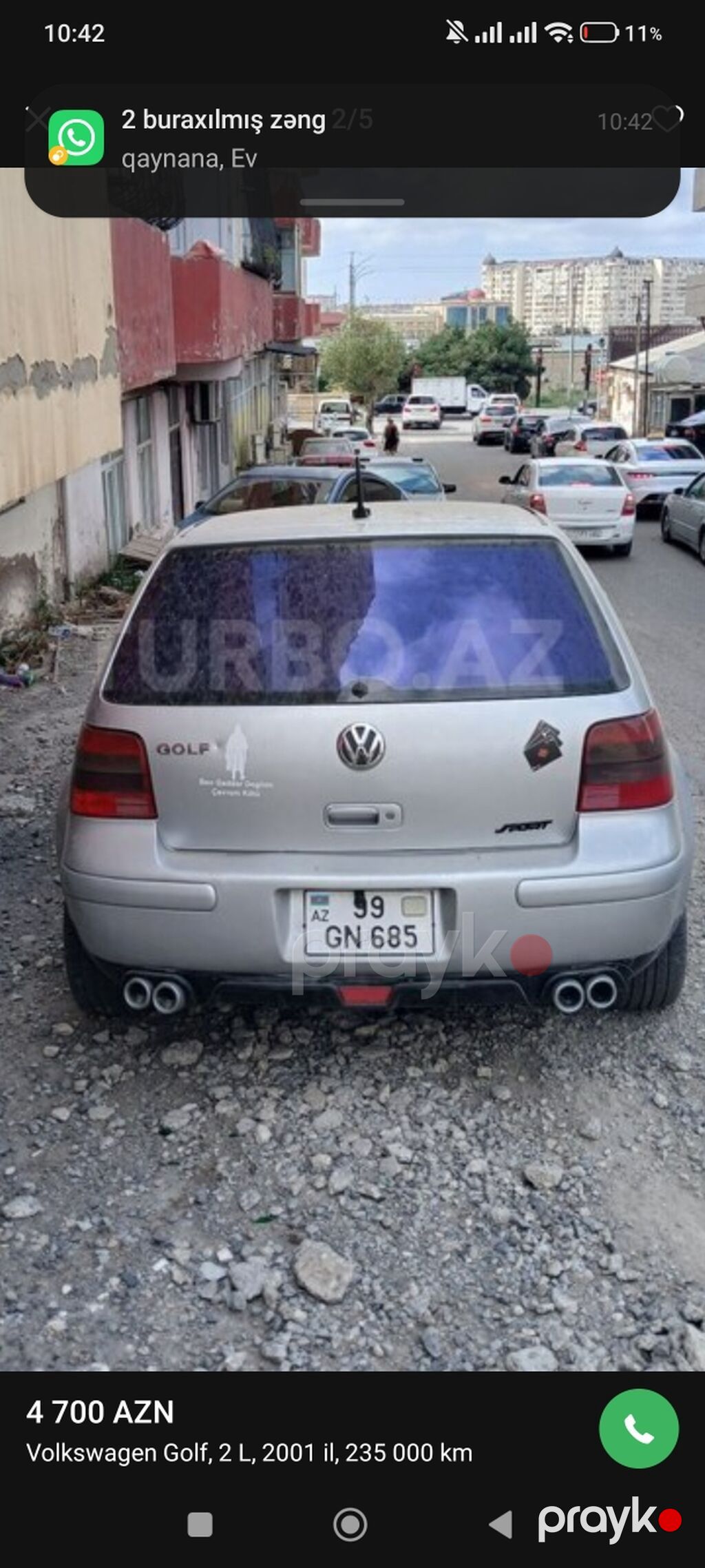Volkswagen Golf: 2 l 2001 il Hetçbek 99-GN-685 — Avtomobillər, Bakı (2)