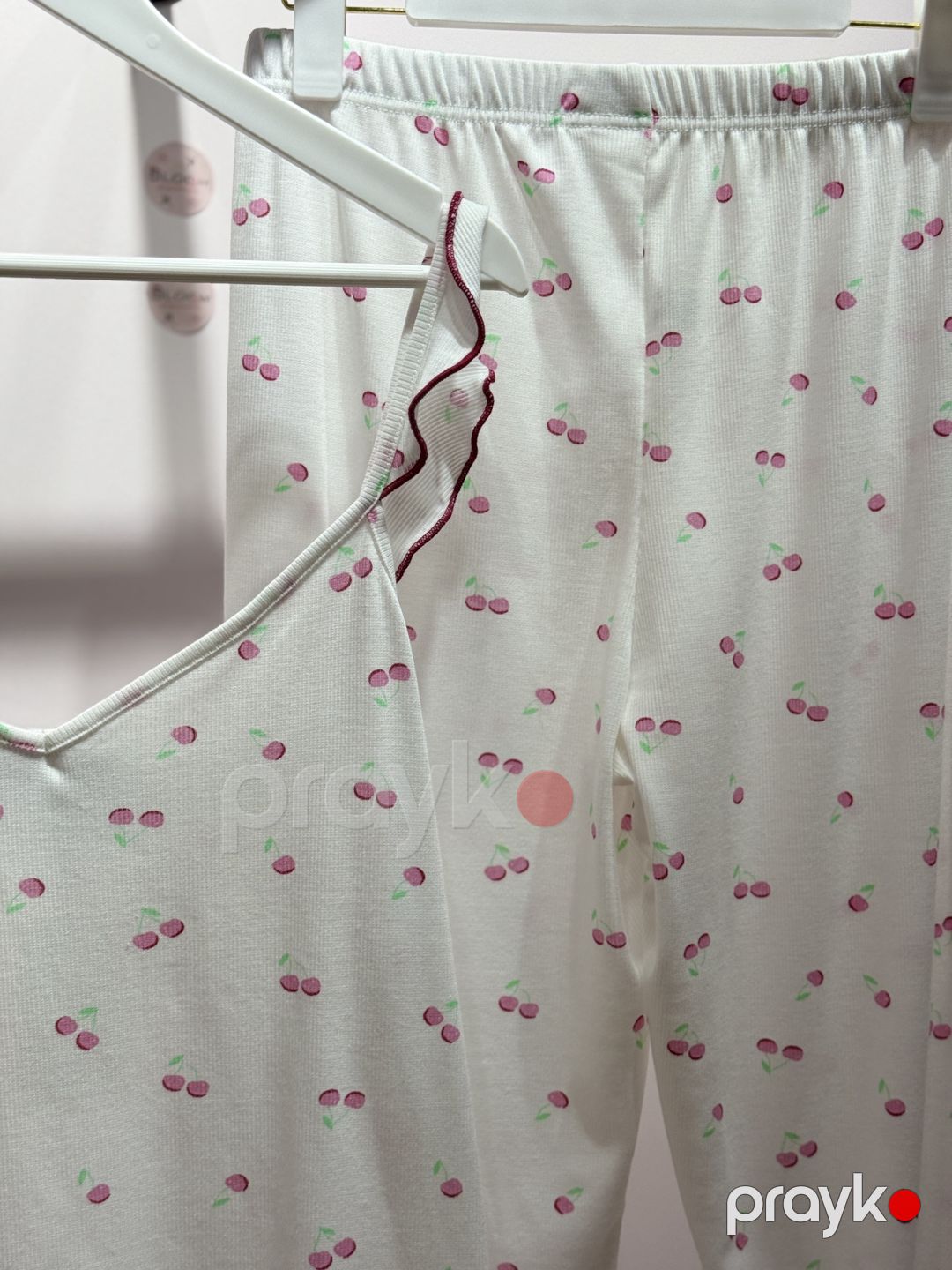 Şalvarlı pijama dəsti qadınlar üçün BP01, ağ, elastan/viskoz, ölçü L — Mallar, Bakı (3)