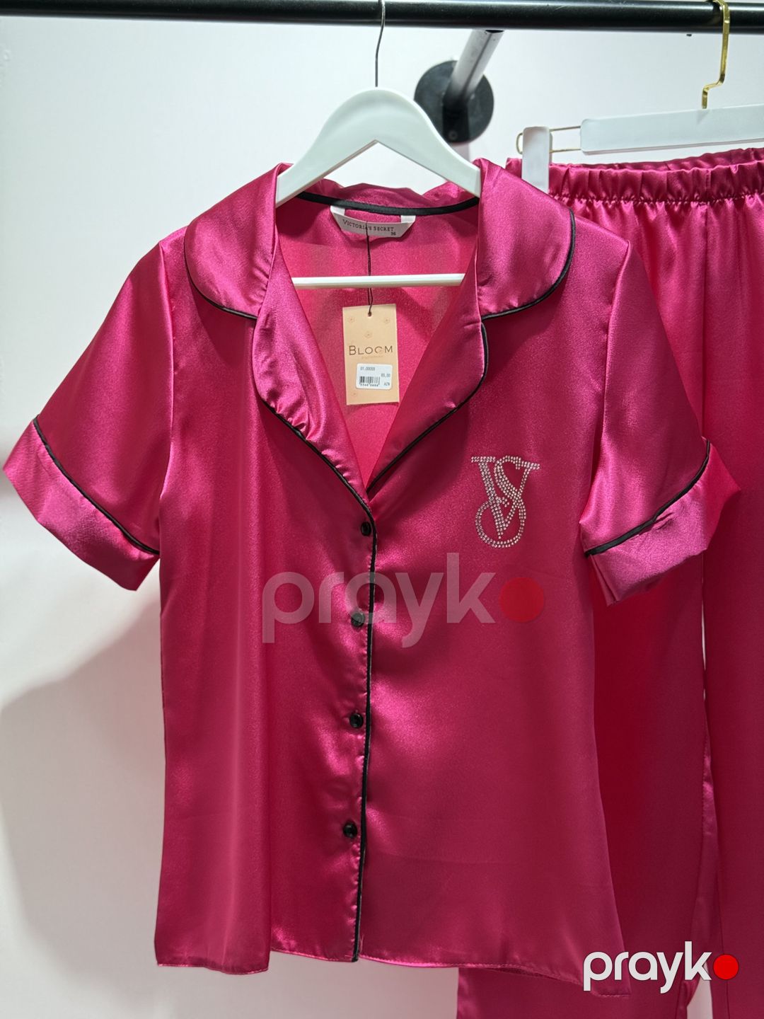 Qadınlar üçün şalvarlı pijama dəsti VS-4001, çəhrayı, atlas, ölçü 38 — Mallar, Bakı (3)