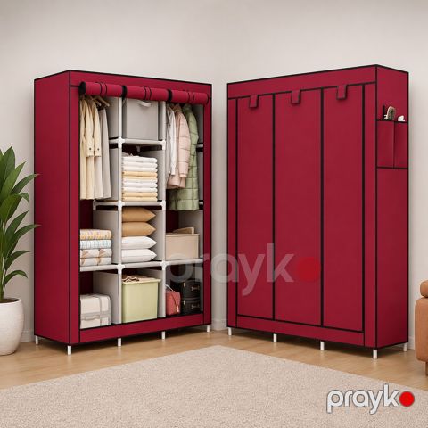 Portativ şkaf 2599, tünd qırmızı, parça, 130х45х175 sm — Bakı