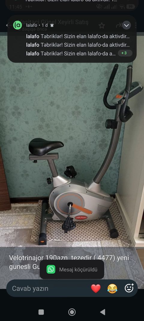 Velotrinajor 190azn tezedir 4477) yeni gunesli Gunel1 — Fitness və İdman Avadanlıqları