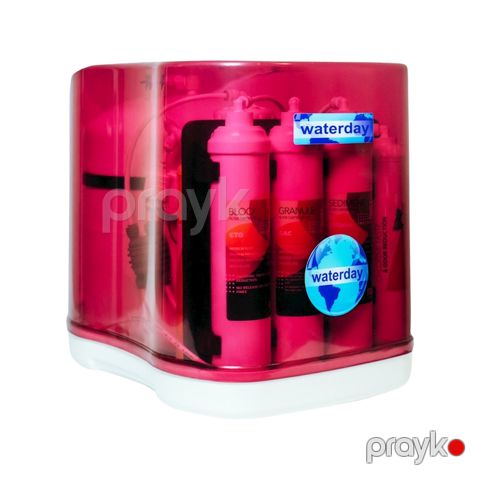 Çanaq altı filtr Aqua Water Waterday, 31x46x38 sm, 6 kartric, 6 təmizlənmə mərhələsi, qırmızı/ağ — Bakı