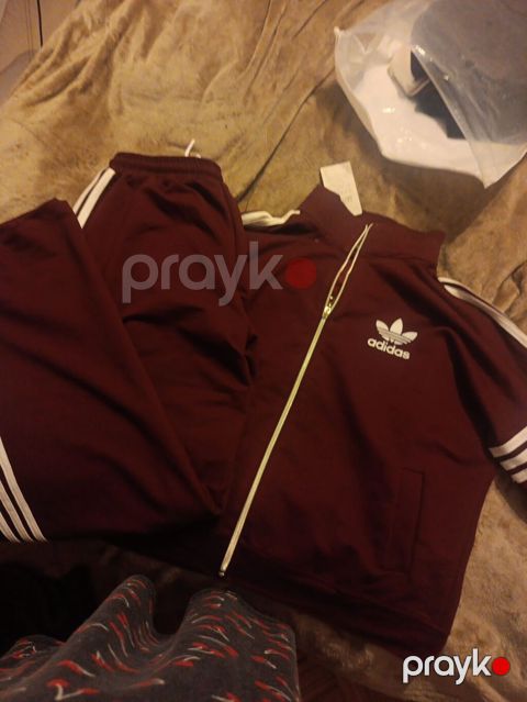 Adidas Originals idman dəsti – bordo rəng - Üst: fermuarlı — Masazır