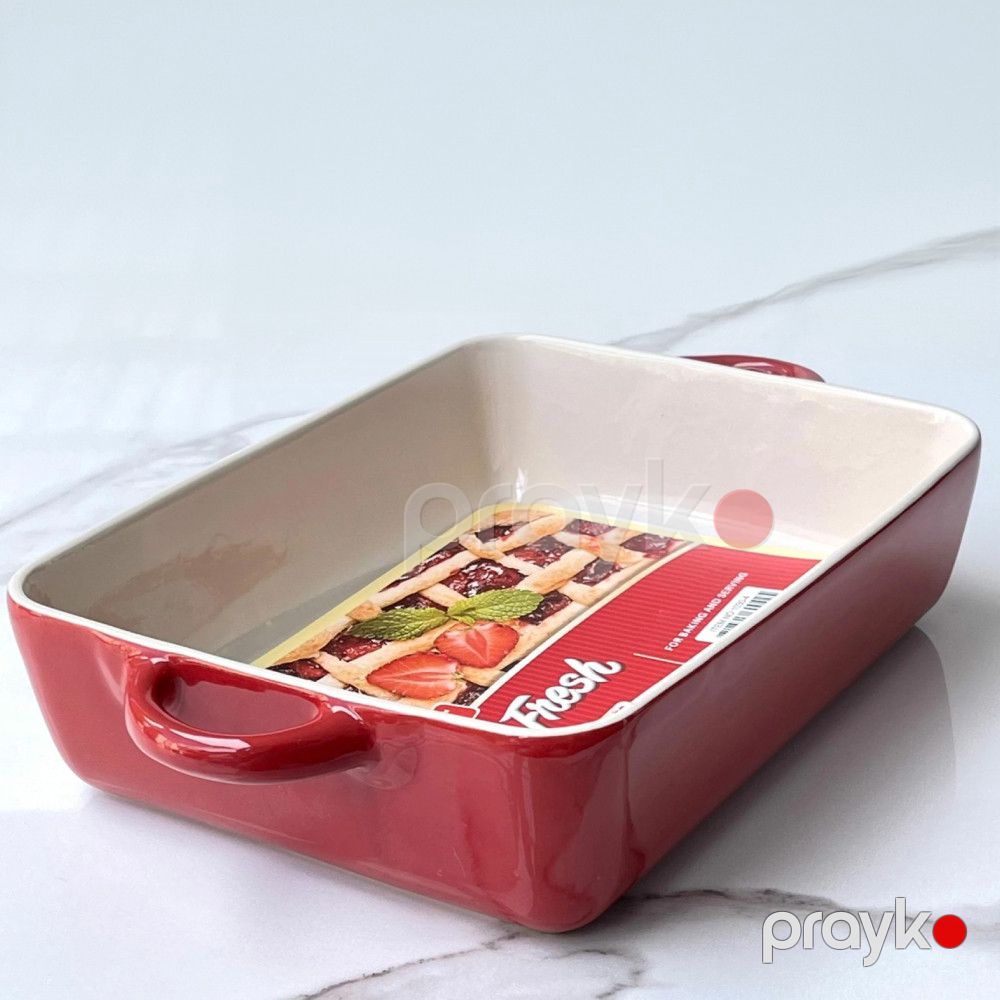 Bişirmə üçün qab Danny Home, 38x21x6 sm, keramika, qırmızı — Mallar, Bakı (3)