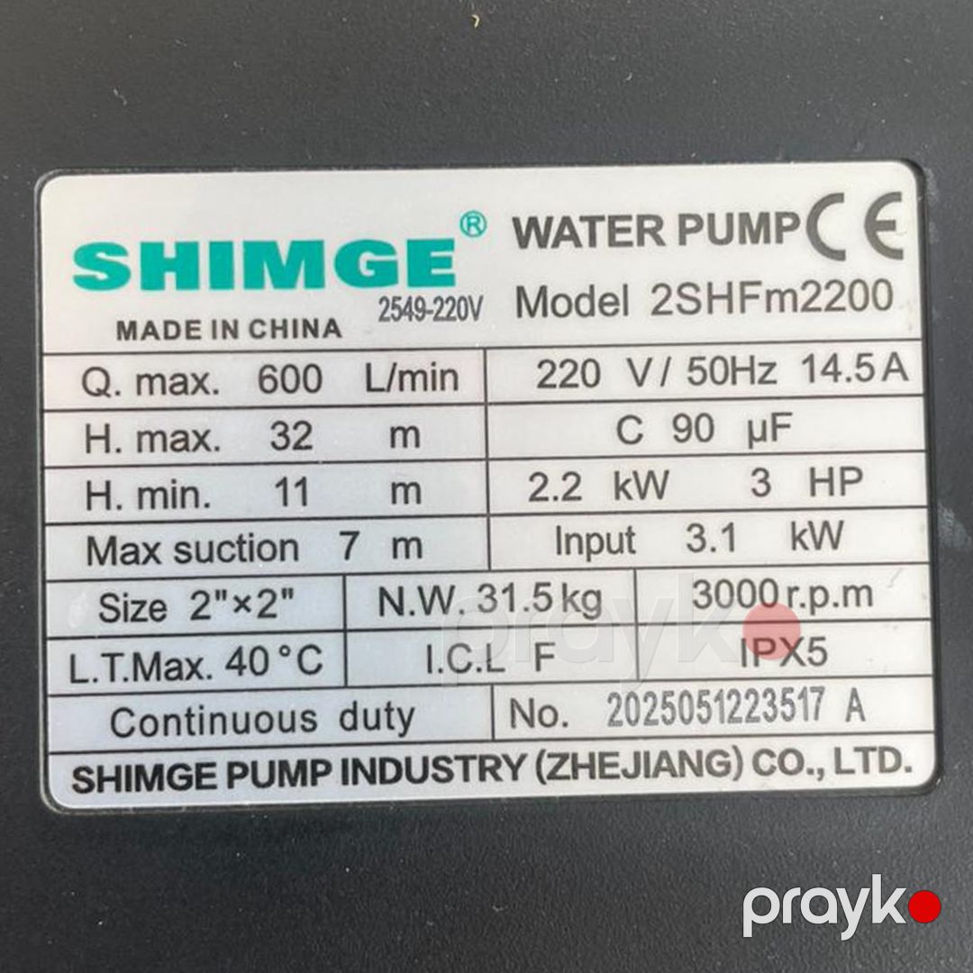 Səthi nasos Shimge 2SHFm2200 DN50 — Mallar, Bakı (2)
