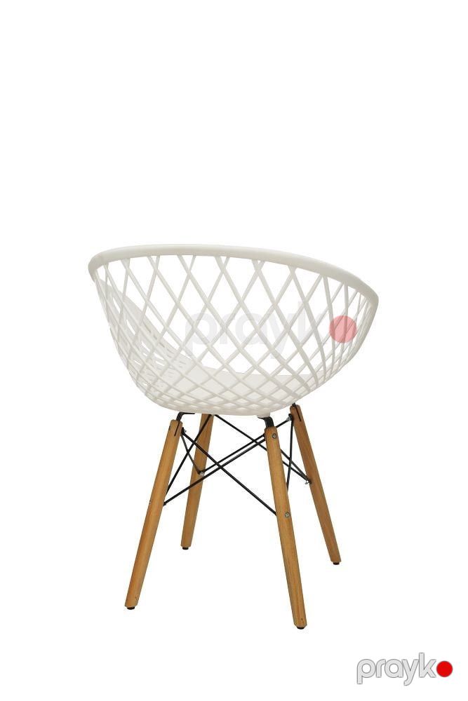 Stul Bambo Ağ Eiffel, ağac/dəmir/plastik, 180 kq, 64x54x84 sm, oturacaq hündürlüyü 44 sm - Delgroup472 — Stullar, Bakı (2)