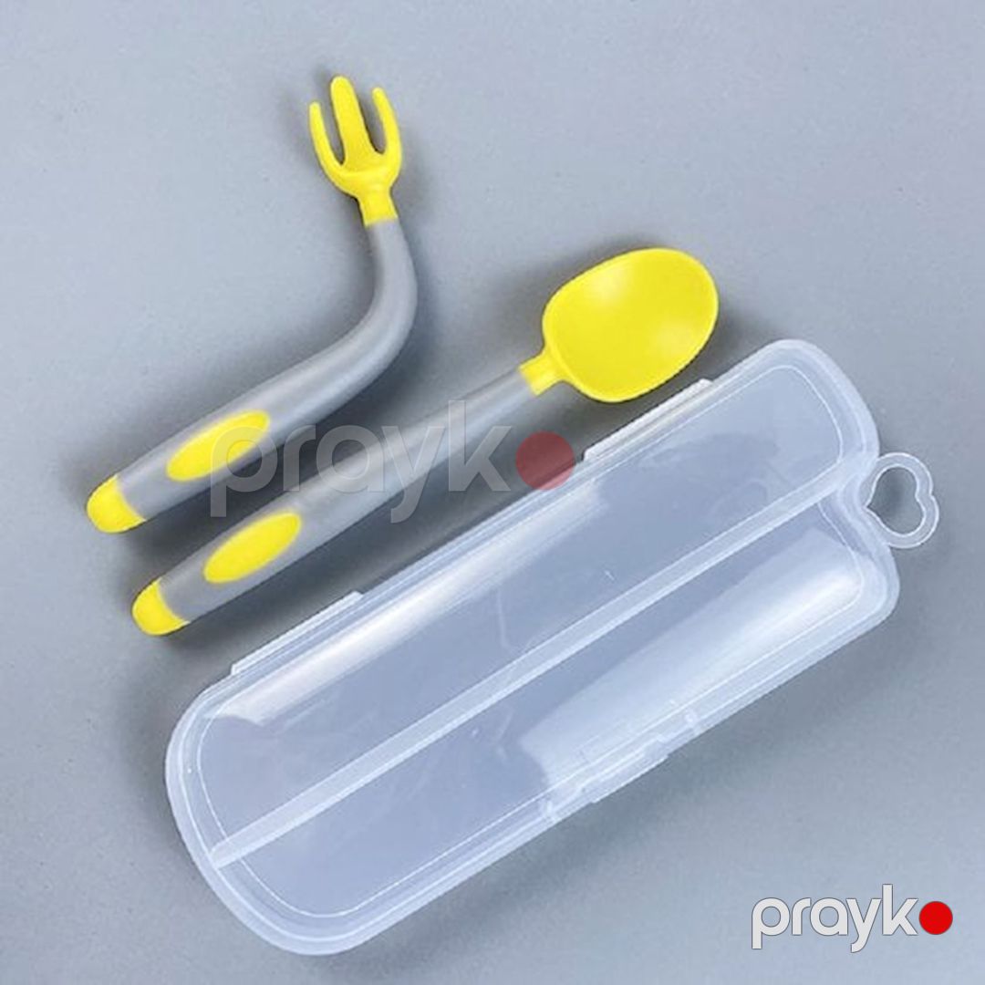 Qaşıq və çəngəl dəsti QC000002Y, plastik, sarı/boz — Mallar, Bakı (2)