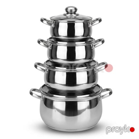 Yemək hazırlanması üçün qab-qacaq dəsti No brand, Dəst, Paslanmayan polad, 16 sm, 18 sm, 20 sm, 24 sm, Qapaq, Qazan — Bakı