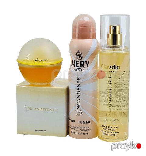 Incandesence qadınlar üçün ətir dəsti (ətir suyu 50 ml + dezodorant 150 ml + bədən üçün sprey 180 ml) — Bakı