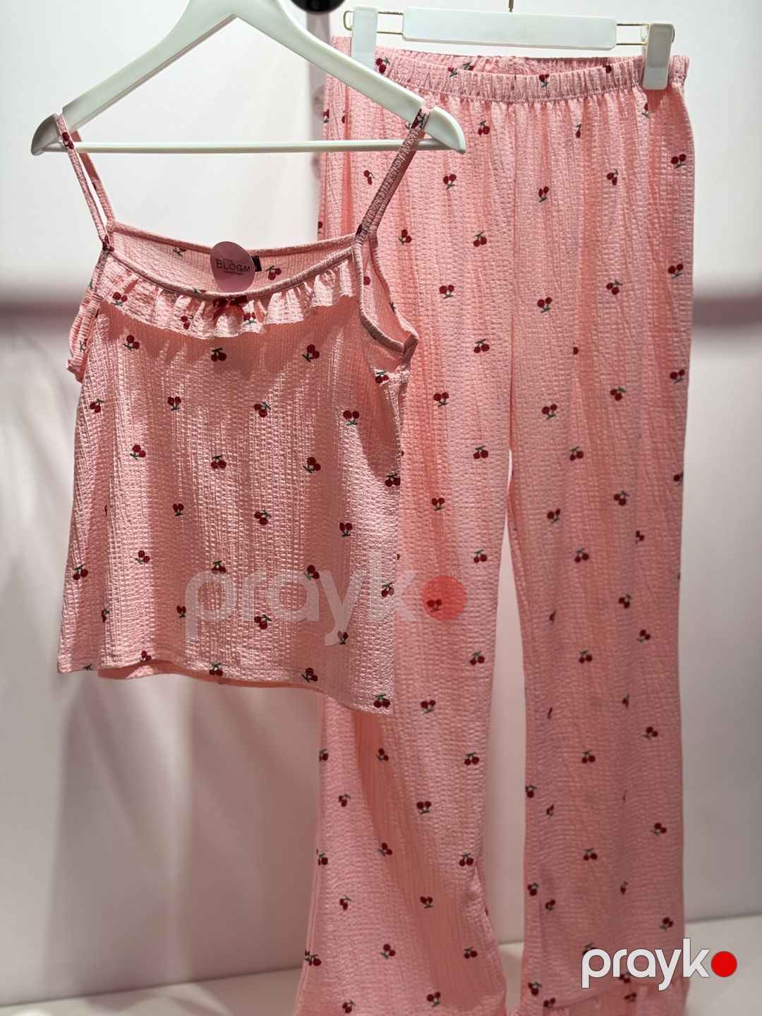 Qadınlar üçün şalvarlı pijama dəsti 01.00028, çəhrayı, poliester/viskoz, ölçü XL — Mallar, Bakı (3)