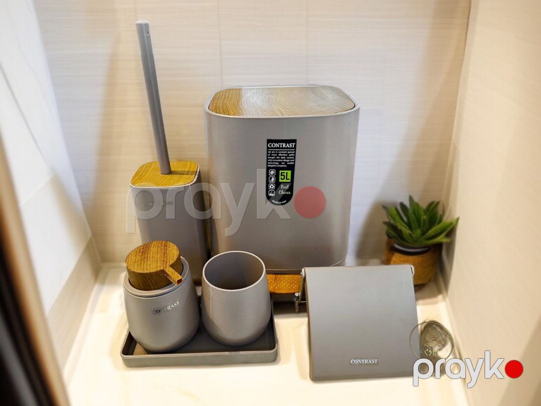 Hamam otağı üçün dəst Contrast, ABS-plastik, qəhvəyi, 6 parça — Mallar, Bakı (2)