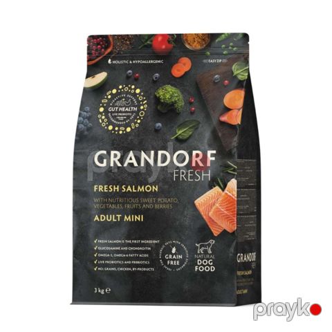Quru yem Grandorf Fresh Salmon Mini Adult, qızılbalıq ilə, 1 kq çəki ilə — Bakı