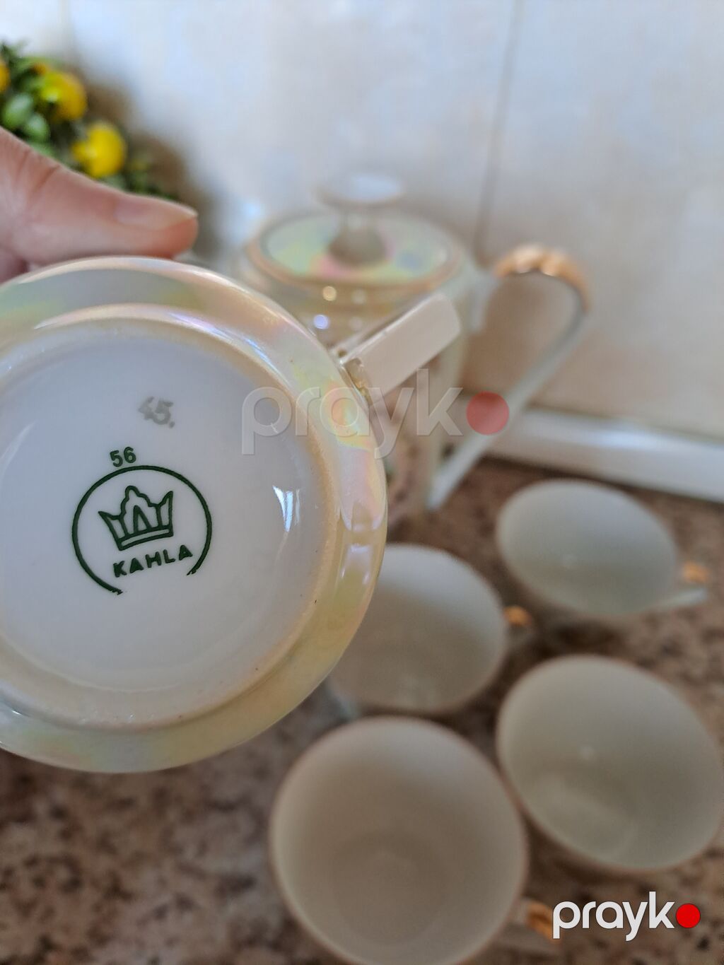 Çay dəsti, Farfor, 6 nəfərlik, Almaniya — Süfrə qabı, Bakı (3)