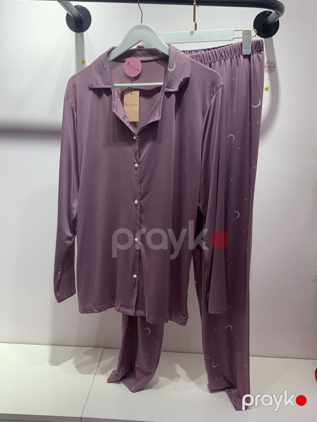 Qadın pijaması No brand, Şalvarlı pijama dəsti, Bənövşəyi, Elastan, Poliester, XXL — Mallar, Bakı (2)