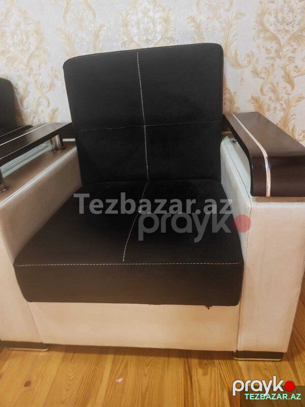 Qara divan + 2 kreslo satılır — Divanlər, Bakı (5)