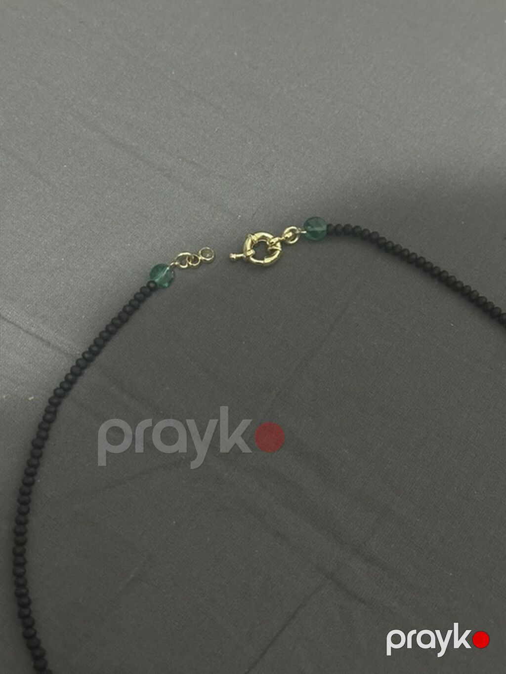 Qara muncuq boyunbağı – təbii düyünsüz barok işıltılı mirvari detalli — Qolye və zəncir, Bakı (3)