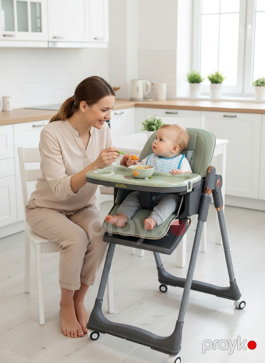 Uşaq yedizdirmə oturacağı Kidilo K8122NS17, açıq yaşıl — Mallar, Bakı (3)