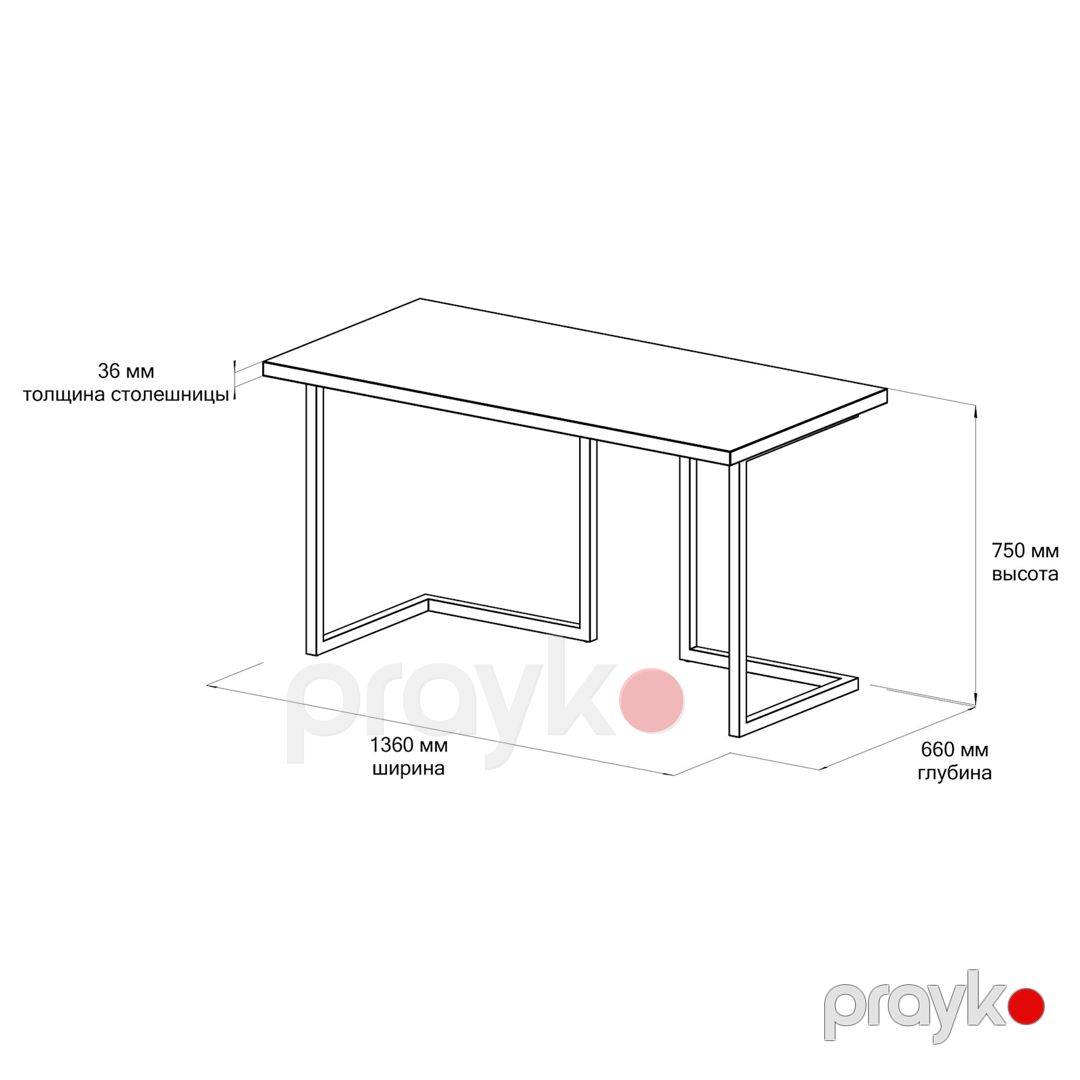 Yazı masası 3563_M2LoftTTSonwh Sonoma, Ldsp, 75x66x136 sm — Mallar, Bakı (2)