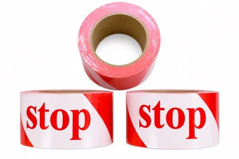 Stop xəbərdarlıq lentləri 7sm eni uzunu 200 metr - Material: möhkəm — Qobu