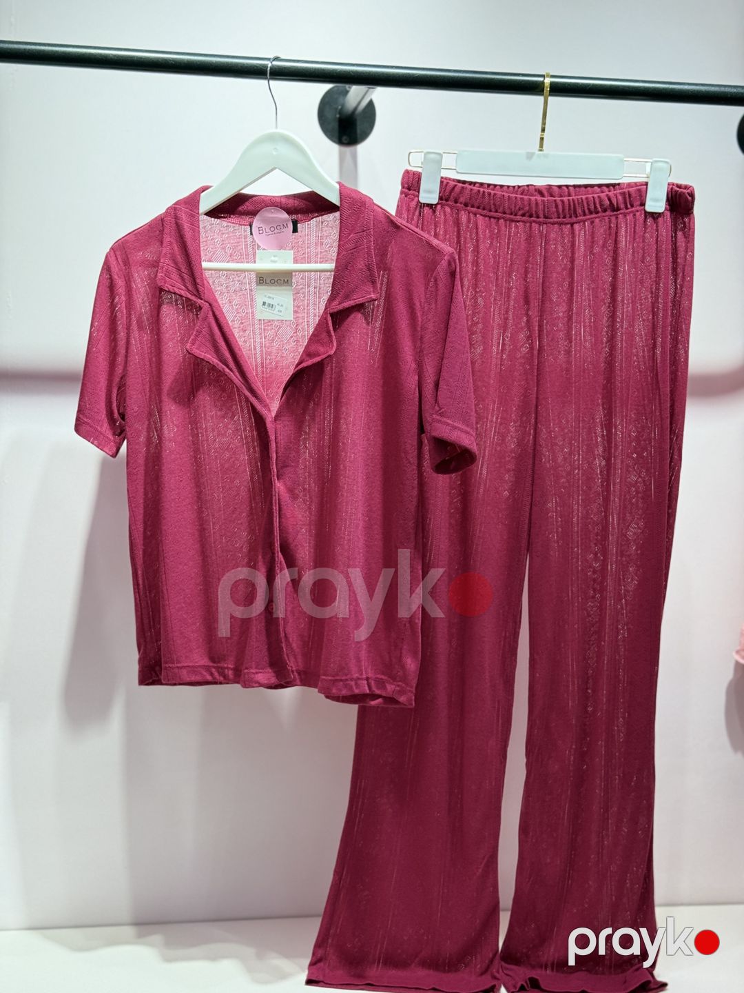 Şalvarlı pijama dəsti No brand XL Çəhrayı Poliester 01.00018 — Mallar, Bakı (2)