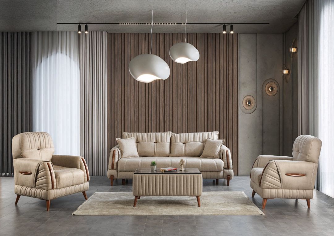 Yumşaq mebel dəsti divan və kreslo, taxta/MDF, 100x240 sm, 3 əşya — Mallar, Bakı