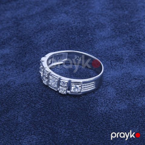 Kişilər üçün gümüş üzük Azgold 204 Gümüşü/Şəffaf VJ312215 No Brand — Bakı