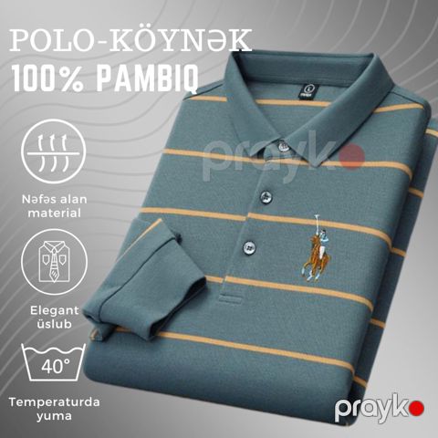Kişilər üçün polo EB 792, yaşıl, pambıq, ölçü 3XL — Bakı