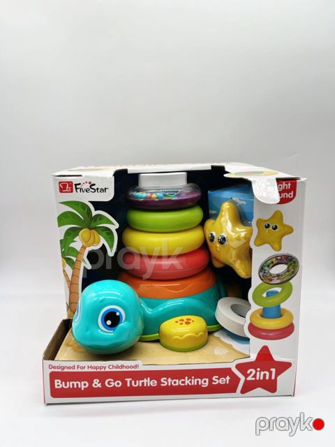 İnkişaf etdirən oyun FS-21 Bump and Go Turtle Stacking 2 in 1, plastik — Bakı