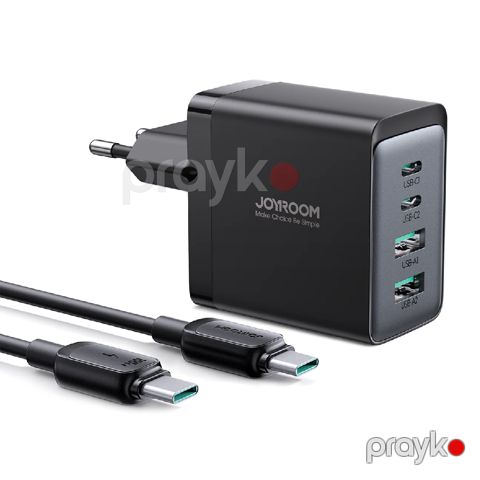 Joyroom 67W Gan Charger 4Ports+Cable Black / TCG02 — Bakı
