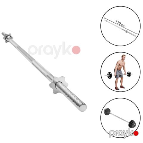 Ştanq üçün qrif WS0075 F30 düz, 120 sm, gümüşü — Bakı
