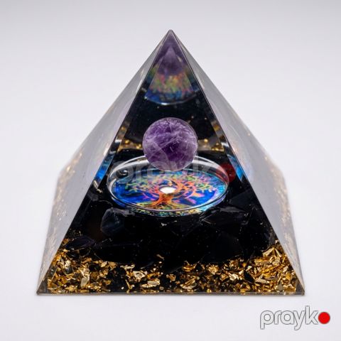 Suvenir Enerji piramidası, kosmik mandala/epoksi, 6 sm — Bakı