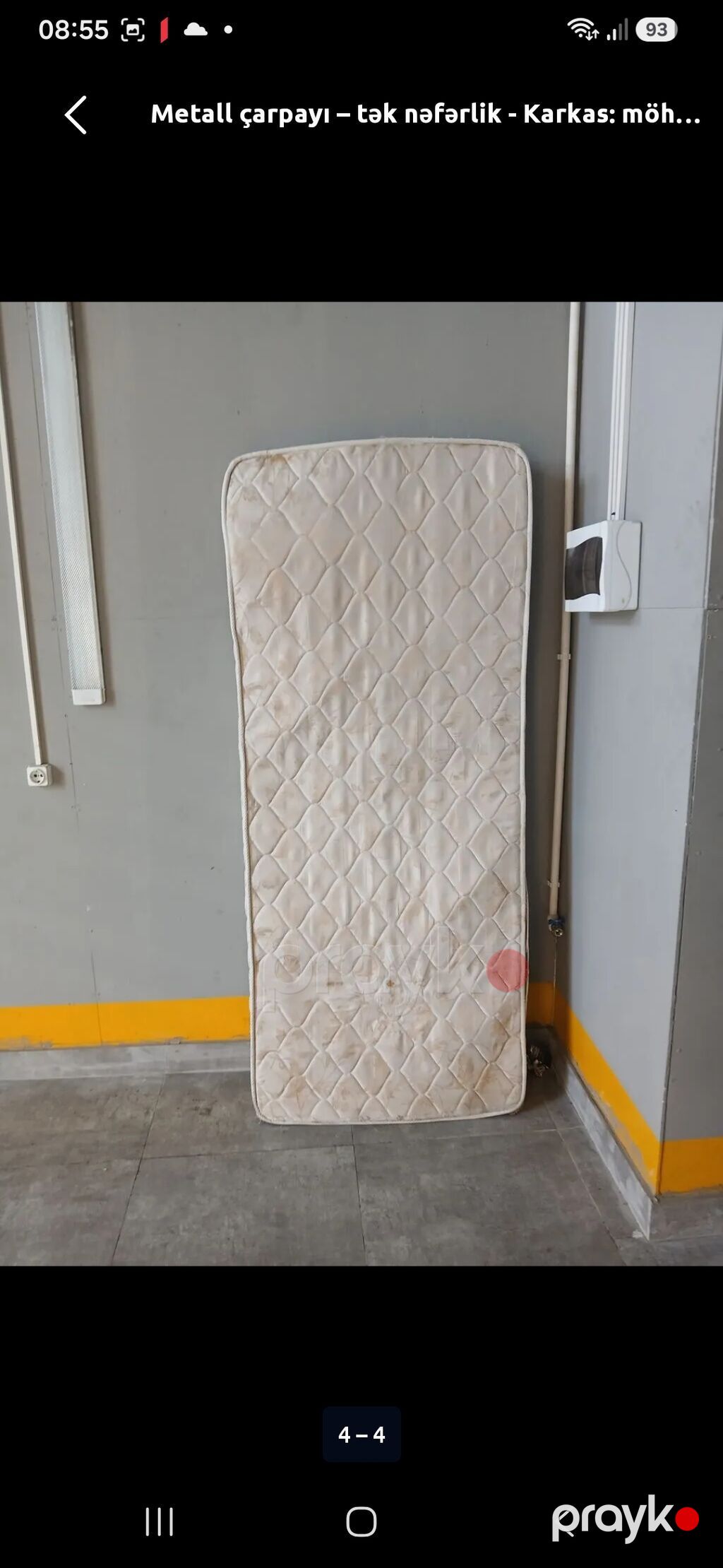 Metall çarpayı – tək nəfərlik - Karkas: qalın profilli metal — Yataqlar, Bakı (2)