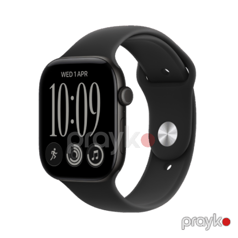 Apple Watch Series 12 GPS 46mm Black Aluminium Case with Black Sport Band — Bakı