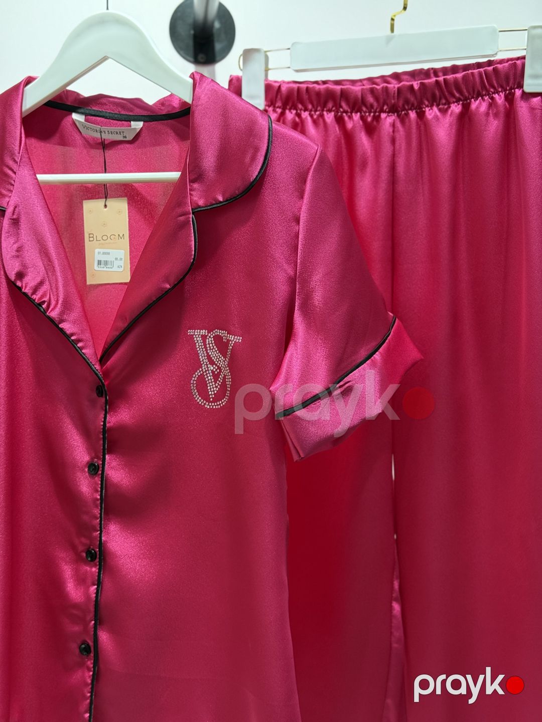 Qadınlar üçün şalvarlı pijama dəsti VS-4001, çəhrayı, atlas, ölçü 38 — Mallar, Bakı (2)