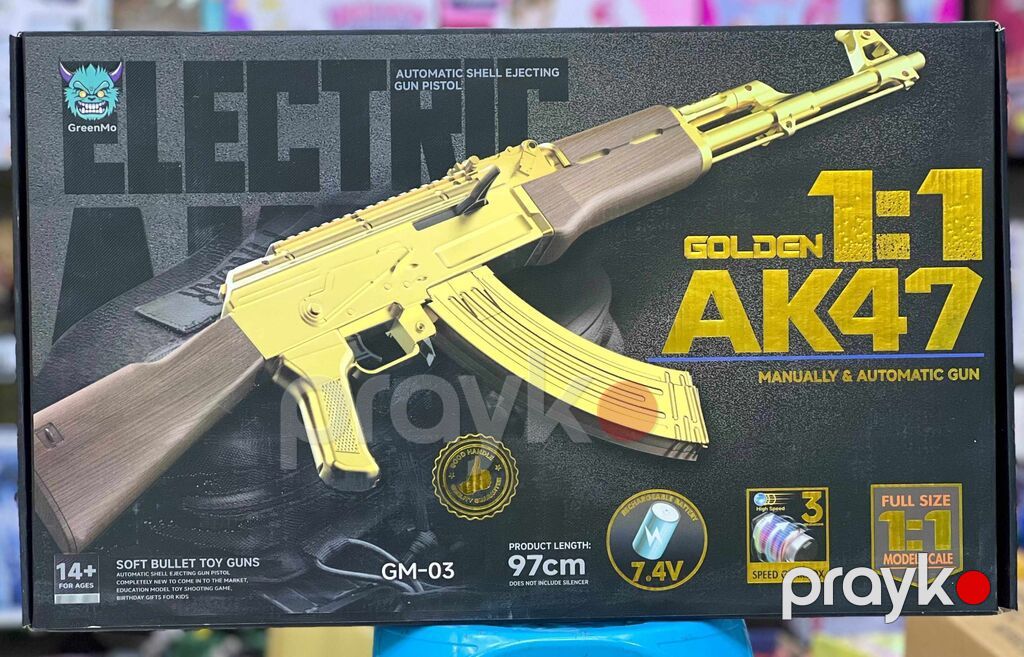 Məhsul: Elektrik oyuncağı – AK47 1:1 “Golden” (GM-03) - Ölçü: Tam — Oyuncaq silahları, Masazır (5)