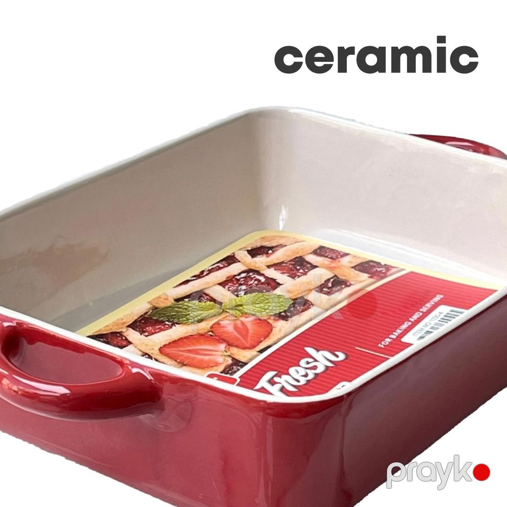 Bişirmə üçün qab Danny Home, 38x21x6 sm, keramika, qırmızı — Mallar, Bakı (2)