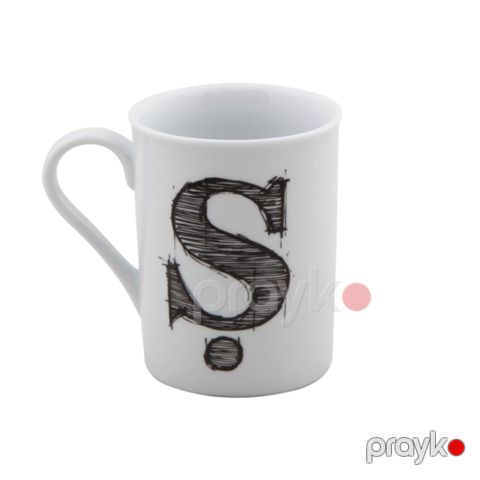 Krujka Porland Letter Ş 04AP016554, ağ, 285 ml — Bakı