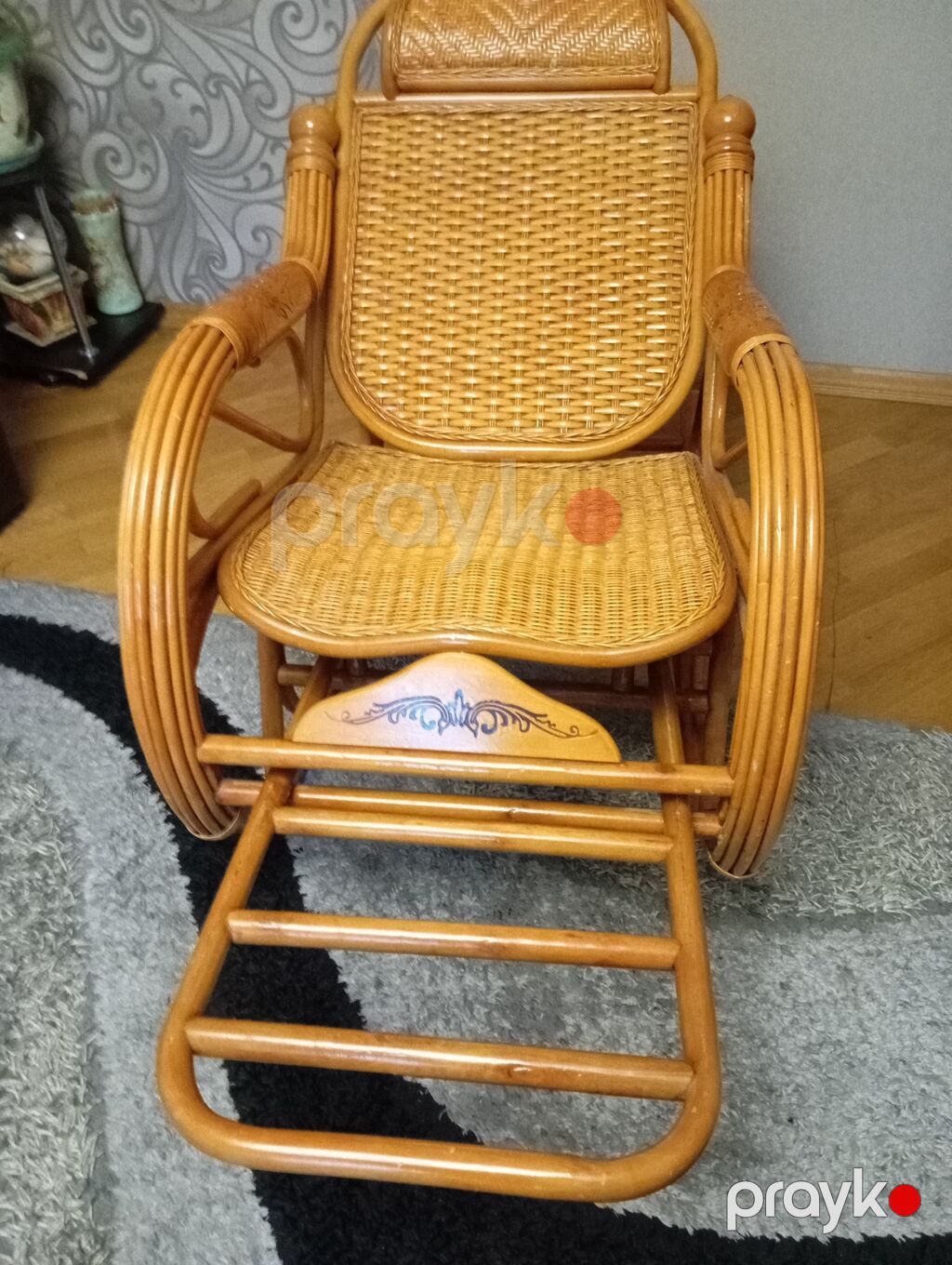 Bambuk/rottan yelləncək kreslo - Təbii bambuk/rottan materialından — Kreslolar, Bakı (2)