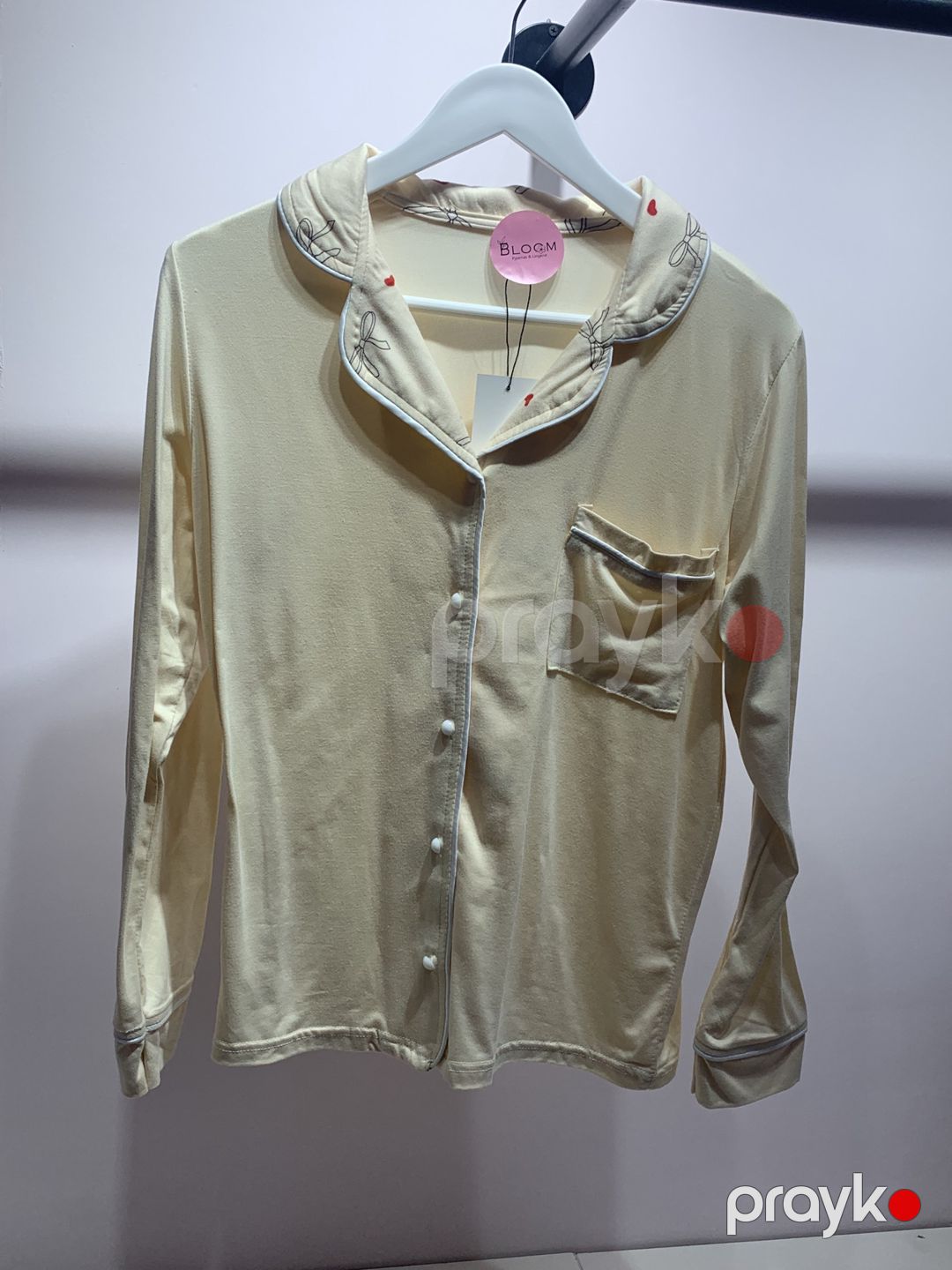 Qadınlar üçün şalvarlı pijama dəsti, bej, likra/poliester, ölçü S/M — Mallar, Bakı (2)