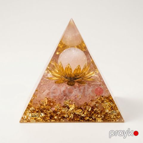 Suvenir Enerji Piramidası, çəhrayı kvars/epoksid, 6 sm — Bakı