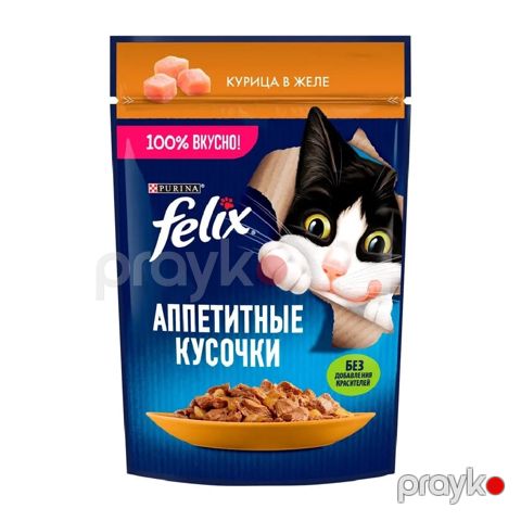 Nəm yem pişiklər üçün Felix toyuq jeleli 85 q — Bakı