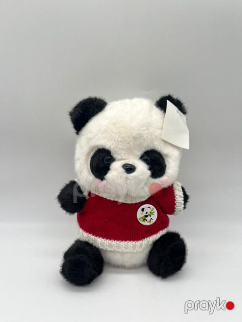 Yumşaq oyuncaq Panda, peluş, ağ/qara/qırmızı, 20 sm — Bakı