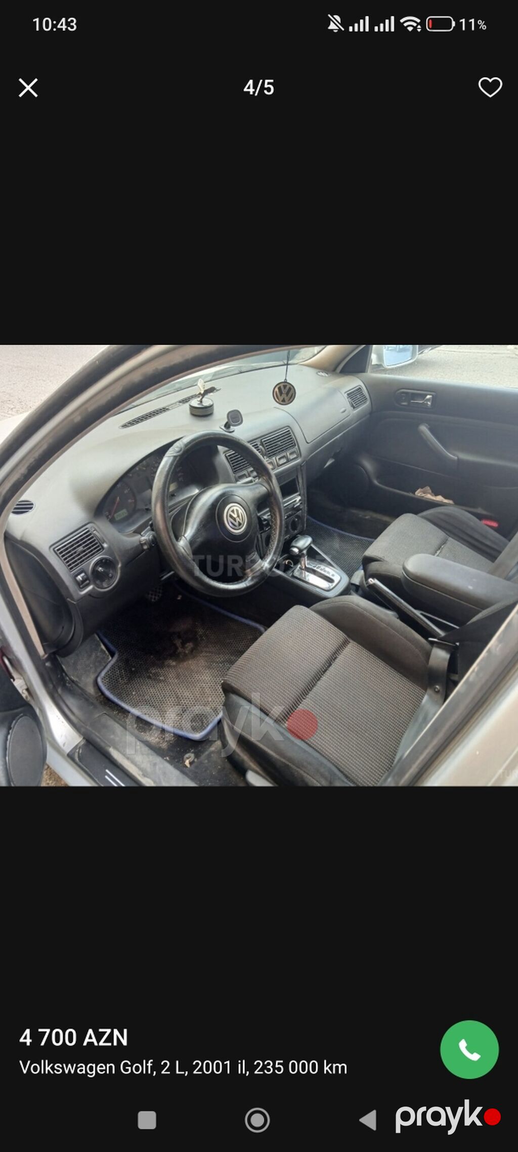 Volkswagen Golf: 2 l 2001 il Hetçbek 99-GN-685 — Avtomobillər, Bakı (4)