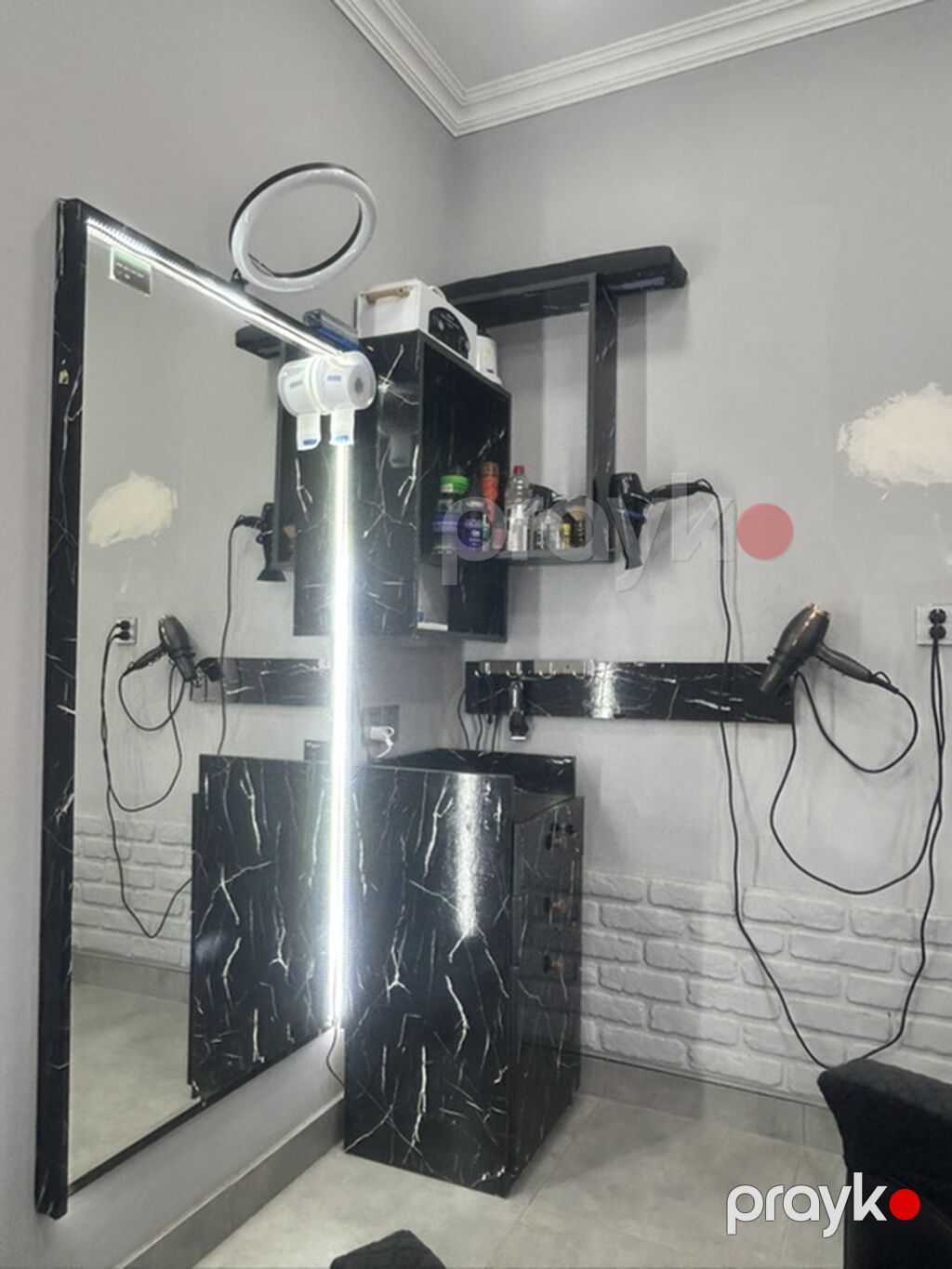 Bərbər salon mebeli Güzgü 1.60 eni isə 0.80 1 ədəd divar rəfi Bir — Salon mebeli, Mehdiabad (2)